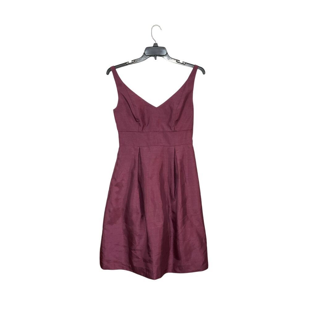 Jenny Yoo Collection Purple V-Neck Sleeveless Dress Sz 8 Medium Pockets